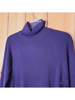 Croft Barrow Women's Large Purple Sweater 100% Merino Wool